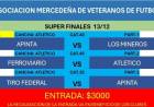 Mercedes : Se disputan las Súper Finales del fútbol de veteranos en la cancha de Atlético