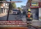 Mercedes: principio de incendio en plena zona céntrica movilizó a Bomberos Voluntarios