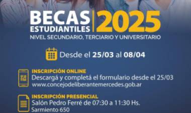 Mercedes : Se abren las inscripciones para las Becas del Concejo Deliberante
