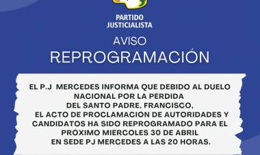 El PJ de Mercedes postergo el acto de proclamación de candidatos