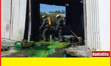 Mercedes : Incendio en un depósito de  fertilizantes y herbicidas