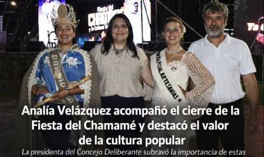 Analía Velázquez acompañó el cierre de la Fiesta del Chamamé y destacó el valor de la cultura popular