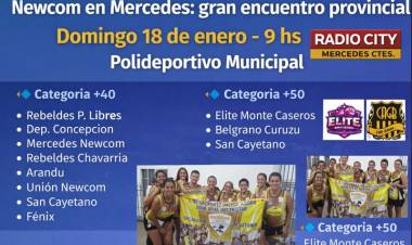 Newcom en Mercedes: gran encuentro provincial este domingo en el Polideportivo Municipal