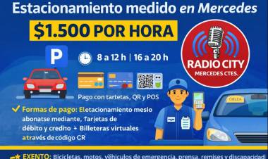 Mercedes: el estacionamiento medido costará $1.500 por hora y el Municipio explicó cómo funcionará