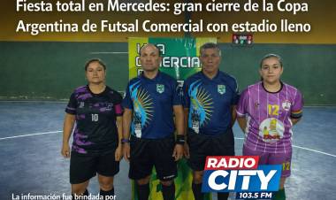 Fiesta total en Mercedes: gran cierre de la Copa Argentina de Futsal Comercial con estadio lleno
