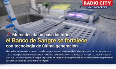 Mercedes da un paso histórico: el Banco de Sangre se fortalece con tecnología de última generación