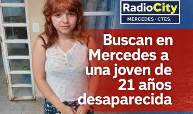 Urgente: buscan en Mercedes a una joven de 21 años desaparecida desde el martes