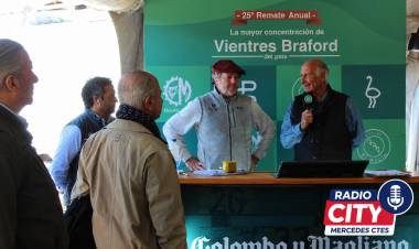 Mercedes fue escenario del 25° Remate Anual de Vientres Braford