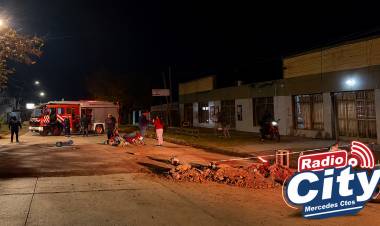Mercedes: motociclista fue hospitalizado tras un siniestro vial en calle Santa Fe
