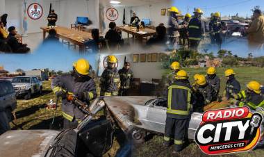 Mercedes: Bomberos Voluntarios realizaron una capacitación junto a integrantes del cuartel de Colonia Carlos Pellegrini