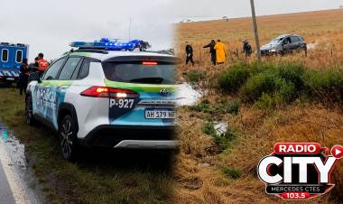 Mercedes: un despiste en la Ruta 123 terminó con tres demorados y un llamativo hallazgo