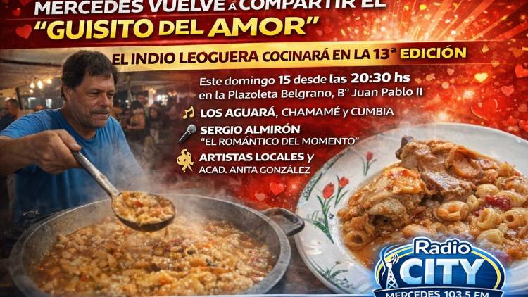 Mercedes vuelve a compartir el “Guisito del Amor”: El Indio Leoguera cocinará en la 13ª edición