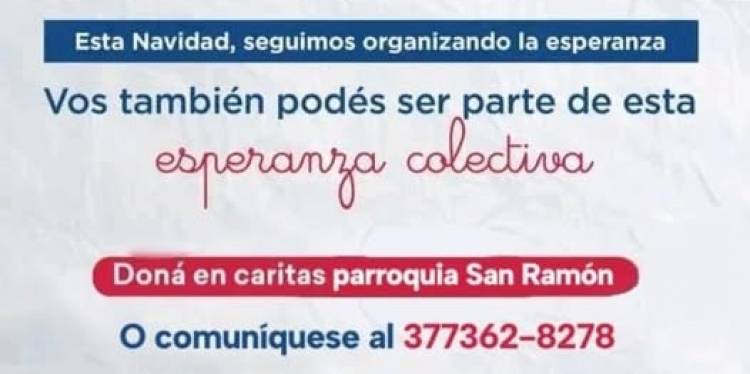 Navidad solidaria: Cáritas San Ramón impulsa una campaña de ayuda en Mercedes