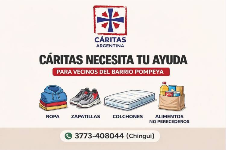 Mercedes : Cáritas Parroquia Itatí lanzó una campaña solidaria para ayudar a vecinos del barrio Pompeya