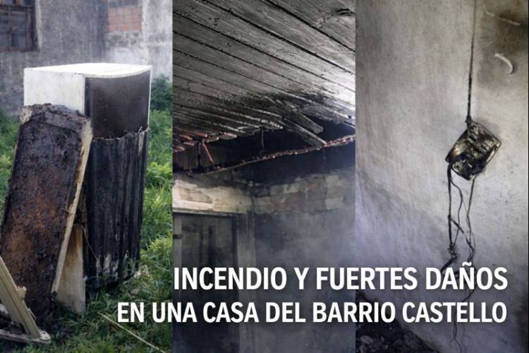 Un incendio doméstico generó importantes daños en una vivienda del barrio Castello de Mercedes