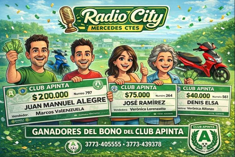 Club Apinta: ganadores de la primera cuota del Bono Contribución