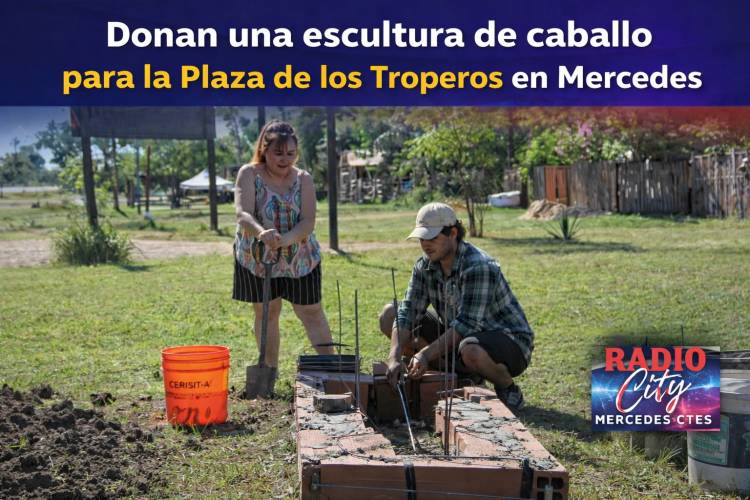 Donan una escultura de caballo para la Plaza de los Troperos en Mercedes