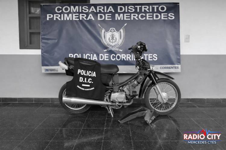 Mercedes: esclarecen el robo de una motocicleta tras un operativo de la Comisaría Primera