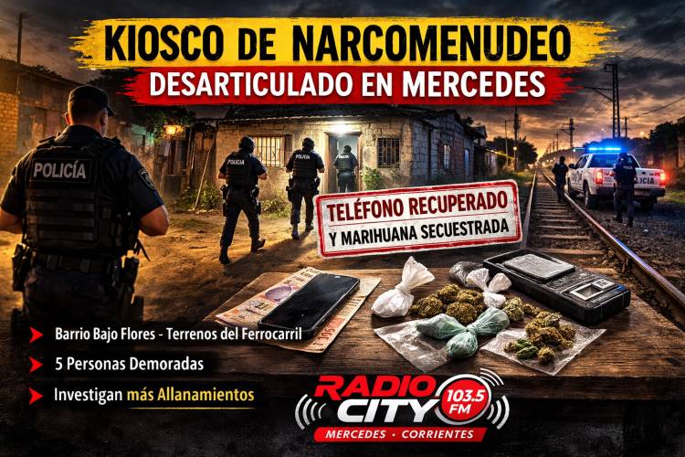 Golpe al narcomenudeo en Mercedes: recuperan un celular robado y desarticulan un kiosco de drogas