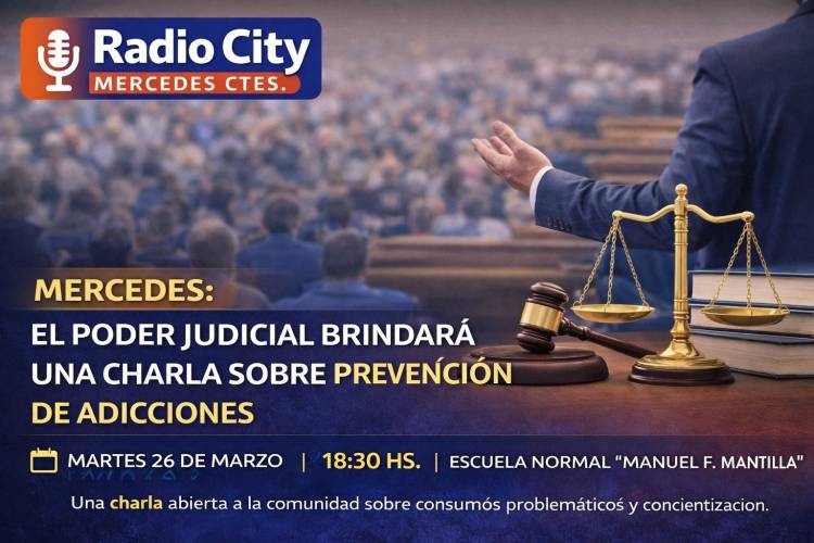 MERCEDES: el Poder Judicial brindará una charla sobre prevención de adicciones