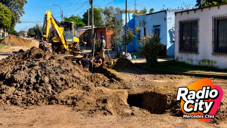 Mercedes: avanzan las obras de ampliación de la red cloacal en barrio Villa Rivadavia